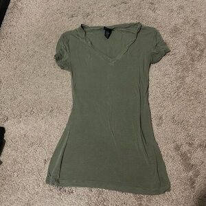Green low cut shirt